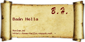 Baán Hella névjegykártya